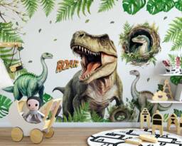 Dinosaur Wall Decal For Boys Room - Kids Removable Stickers Bring Prehistoric Excitement To Your Nursery