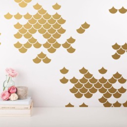 Mermaid Scale Wall Decals - Nursery Decals, Geometric Modern Unique Decor - thumbnail 2