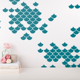 Mermaid Scale Wall Decals - Nursery Decals, Geometric Modern Unique Decor - thumbnail 3