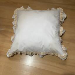 Ruffle Euro Pillow Sham King White Ivory Cotton Lace Trim Shabby Chic Bedding Pillowcases - thumbnail 4