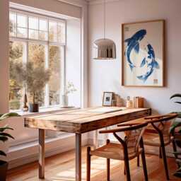 Koi Fish Poster - Japanese Wall Art Print, Blue Ink Brush Painting, Zen Minimalist Decor, Traditional Asian Artwork, Feng Shui Home Design - thumbnail 2