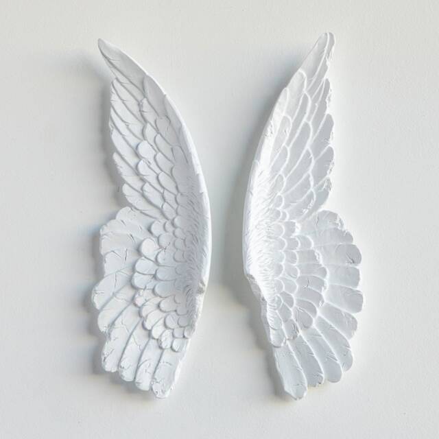 Faux Taxidermy Mini Angel Wings - Wall Decor White Ang01 - image 1