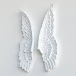Faux Taxidermy Mini Angel Wings - Wall Decor White Ang01 - thumbnail 2