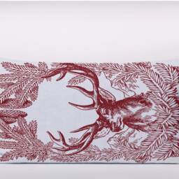 Vintage Deers Stag Red Illustration -Can Becustomizeable Personlized -Cushion Cover Case Or Stuffed With Insert - thumbnail 2