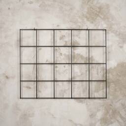 Metal Wall Plant Hanger, Grid Trellis With 3 Baskets - thumbnail 4