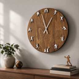 Multisport Wood Wall Clock, Sports Decor, Gift For Athletes - thumbnail 1