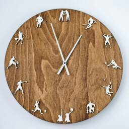 Multisport Wood Wall Clock, Sports Decor, Gift For Athletes - thumbnail 3