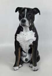 staffordshire Bull Terrier Urn, Pet Memorial, Portrait, Dog Art, Gifts For Lovers, Clay Sculpture, Memorial - thumbnail 2