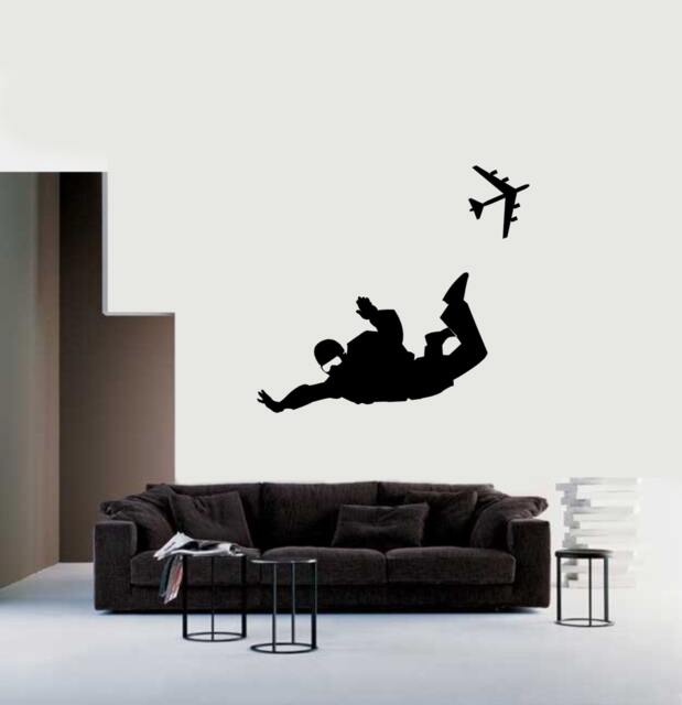 Parachute Jumpers Landing Skydivers Gliding in The Air Vinyl Wall Parachuter Decal Parachutist Sticker - image 1