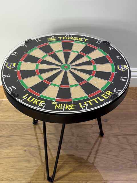 Luke Littler Dartboard Coffee Table - Black Target The Nuke - image 1