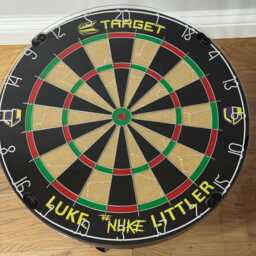 Luke Littler Dartboard Coffee Table - Black Target The Nuke - thumbnail 3