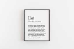 Lisa Name Meaning Print - Personalised Wall Art Hebrew Origin Baby Decor Birthday Gift For Her Christmas Present - thumbnail 1