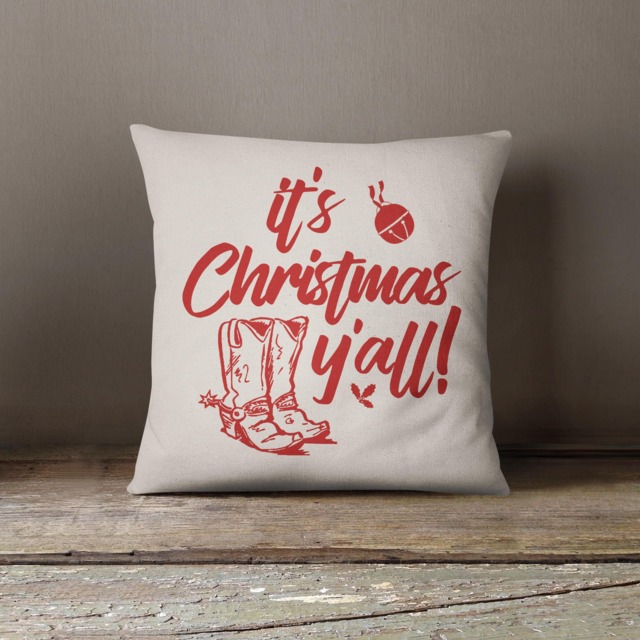 Christmas Decorative Pillow - It's Y'all Colorful 18