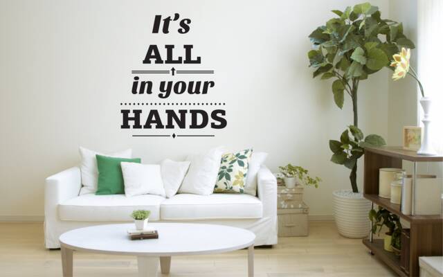 It's All in Your Hands Wall Decal Motivation Quote Decor Sticker Art Vinyl Good Hose/Home Decoration Gift Idea - image 1