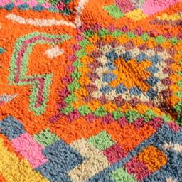 Handmade Wool Moroccan Rug Colorful Abstract Boujad Design - thumbnail 3