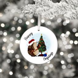 Hedgehog Christmas Bauble, Happy Hogidays Ornament, Lover Gift - thumbnail 1