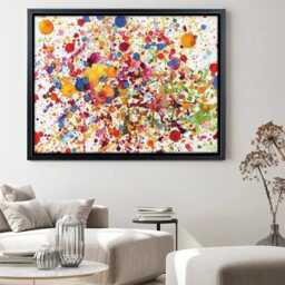 Paint Splash Canvas Print, Colorful Abstract Wall Art - thumbnail 3
