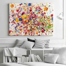 Paint Splash Canvas Print, Colorful Abstract Wall Art - thumbnail 2