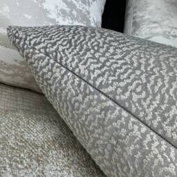 "Grey - Gold Shimmer Cushion Cover, Luxury Pillow Ontario Dove Ashley Wilde-Rectangle Size 12"" X 20" - thumbnail 3
