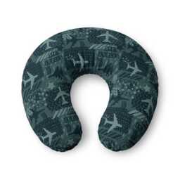 Airplane Pattern Nursing Pillow Cover - Travel Baby Aviation Print - thumbnail 1