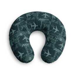 Airplane Pattern Nursing Pillow Cover - Travel Baby Aviation Print - thumbnail 2