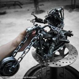Metal Hunter Rider Type Iii - Medium Item/Recycle Sustainable Sculpture Art - thumbnail 4