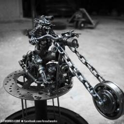 Metal Hunter Rider Type Iii - Medium Item/Recycle Sustainable Sculpture Art - thumbnail 2