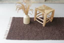 Medium Handwoven Brown Rug, Bedroom Bathroom Area Bohemian Farmhouse Decor, Bruin Tapijt, Kitchen Rug