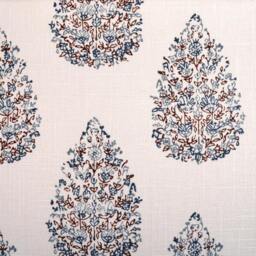 Kedara Leaf/Foliage Linen Pillow Cover in Indigo, Lemongrass, Or Aqua - thumbnail 1