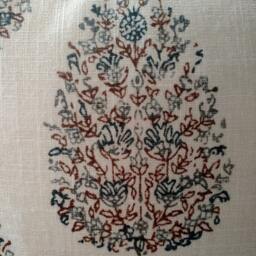 Kedara Leaf/Foliage Linen Pillow Cover in Indigo, Lemongrass, Or Aqua - thumbnail 3