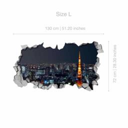 Tokyo - 3D Wallpaper 3D Wall Art Broken Stickers Sticker Decal Wall Decals -Skutoky3Dw - thumbnail 3