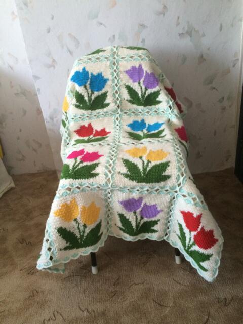 Granny Square Crochet Blanket...baby Blanket...colorful Knitting Patchwork Afghan...lap Blanket - image 1
