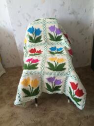 Granny Square Crochet Blanket...baby Blanket...colorful Knitting Patchwork Afghan...lap Blanket