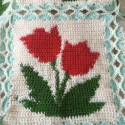 Granny Square Crochet Blanket...baby Blanket...colorful Knitting Patchwork Afghan...lap Blanket - thumbnail 4