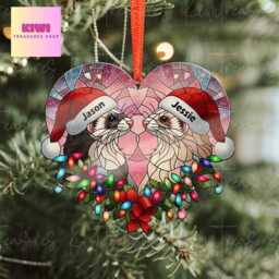 Personalized Ferret Couple Christmas Ornament, Acrylic Or Wood - thumbnail 3