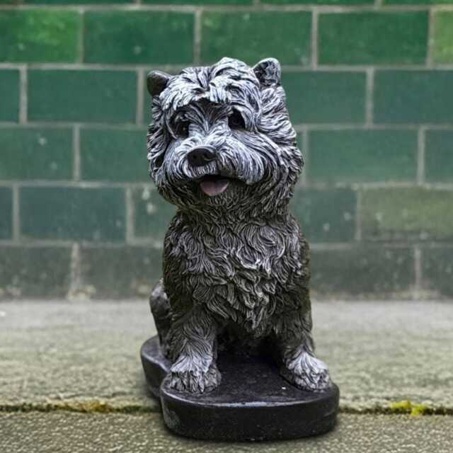 Stone Westie Dog Statue Concrete West Highland Terrier Sculpture Outdoor Garden Pet Figure Memorial Ornament Cement Decor Lover Gift - image 1