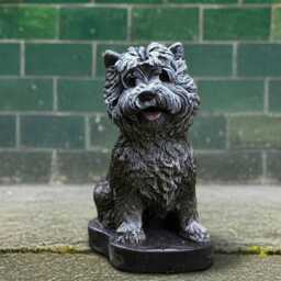 Stone Westie Dog Statue Concrete West Highland Terrier Sculpture Outdoor Garden Pet Figure Memorial Ornament Cement Decor Lover Gift - thumbnail 4