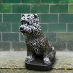 Stone Westie Dog Statue Concrete West Highland Terrier Sculpture Outdoor Garden Pet Figure Memorial Ornament Cement Decor Lover Gift - thumbnail 3