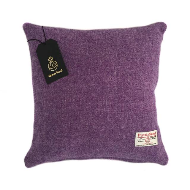 Harris Tweed Cushion Cover - Double Sided With Concealed Zip Violet/Lilac Purple 100% Wool All Sizes Available - image 1