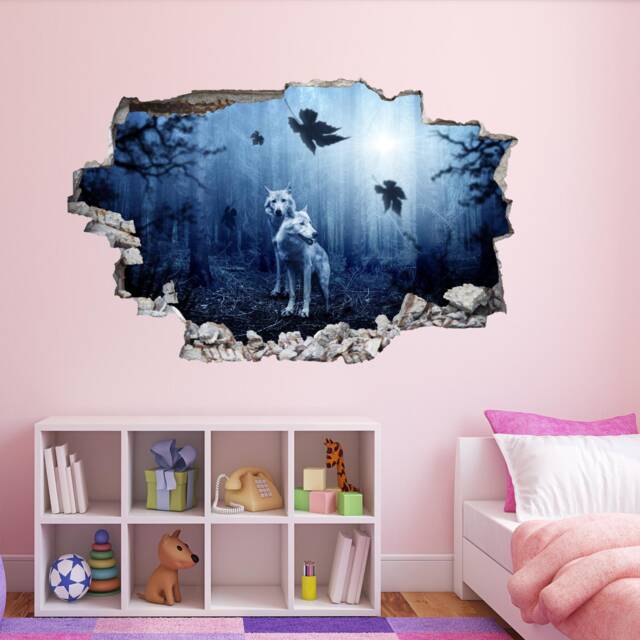 Wolf Autumn Dark Forest Fantasy Wall Decal Sticker Mural Poster Print Art Home Office Decor Dl4 - image 1