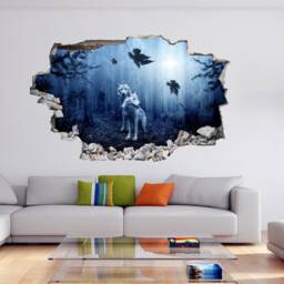 Wolf Autumn Dark Forest Fantasy Wall Decal Sticker Mural Poster Print Art Home Office Decor Dl4 - thumbnail 2