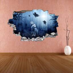 Wolf Autumn Dark Forest Fantasy Wall Decal Sticker Mural Poster Print Art Home Office Decor Dl4 - thumbnail 3