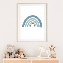 Muted Blue Rainbow Print, Boys Nursery Prints, Wall Art, Bedroom Weather Playroom Art - thumbnail 4