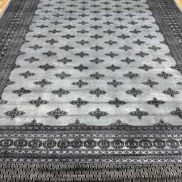 9x12 Silver Color Bokhara Rug - 2.75x3.65 cm Kitchen Woolen Living Room Hand Knotted Wall Turkish - thumbnail 2