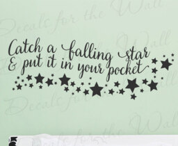 Catch A Falling Star & Put It in Your Pocket - Girl Or Boy Room Kid Baby Nursery Lullaby Dream Wish Wall Decal B16B - thumbnail 1