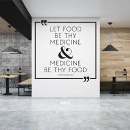 Let Food Be Thy Medicine Hippocrates Wall Decal Quote - Vinyl Kitchen Custom Home Decor - thumbnail 2