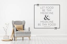 Let Food Be Thy Medicine Hippocrates Wall Decal Quote - Vinyl Kitchen Custom Home Decor