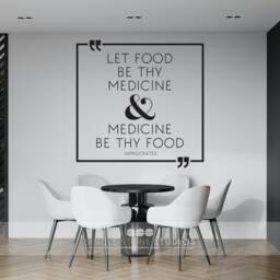 Let Food Be Thy Medicine Hippocrates Wall Decal Quote - Vinyl Kitchen Custom Home Decor - thumbnail 3