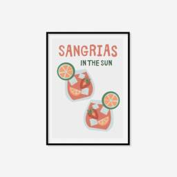 Sangrias in The Sun Print - Cocktail Print, Retro Kitchen Summer Cocktails, Bar Cart Decor, Holiday Drinks Prints, Restaurant - thumbnail 2