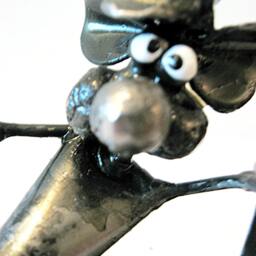 Drunk Pilot Mouse Recycled Steel Sculpture - thumbnail 2